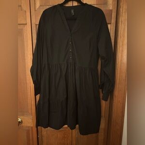 Y.A.S. Women’s Black Cotton Yasria Ls Dress-Noos S Classic Minimal Dress